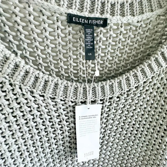 Eileen Fisher Organic Cotton Cord Crew Neck Box-Top Boxy Fit Large - Picture 3 of 11